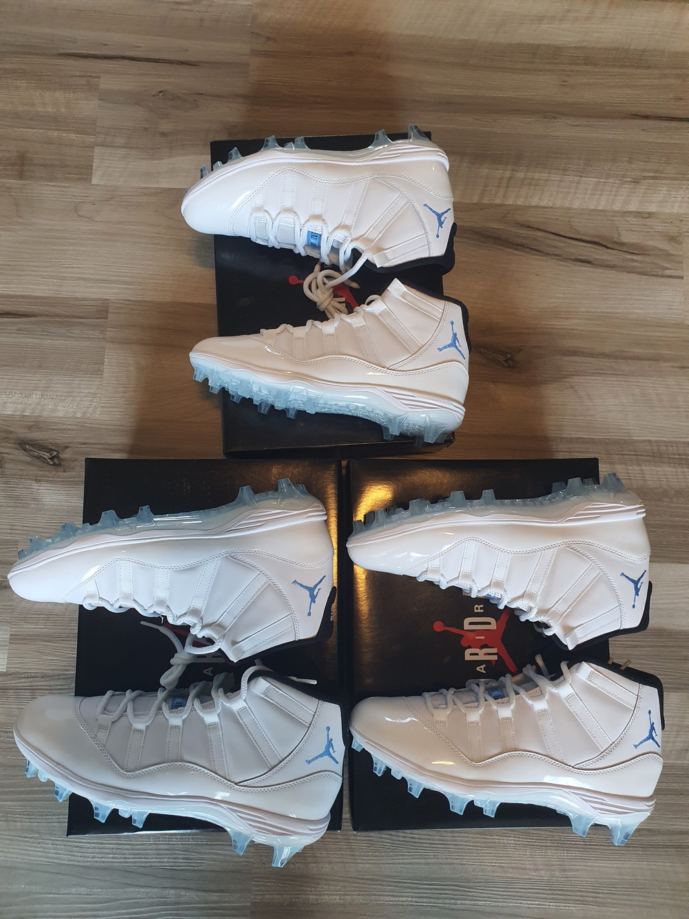 Lot Of 3 Air Jordan 11 Mid TD Football Cleats Legend Blue Mens Sz 10.5 - 9.5 - 8 - Picture 3 of 12